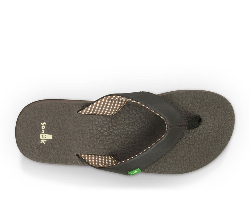 Women's Sanuk Yoga Mat Flip Flops Brown | 5276-EPYRK