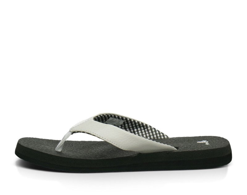 Women's Sanuk Yoga Mat Flip Flops White | 5831-GBRNE