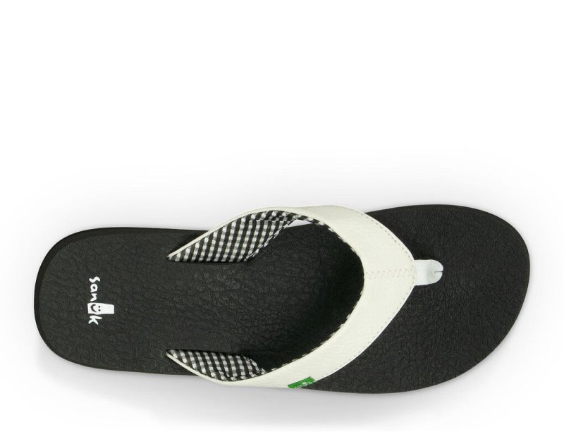 Women's Sanuk Yoga Mat Flip Flops White | 5831-GBRNE