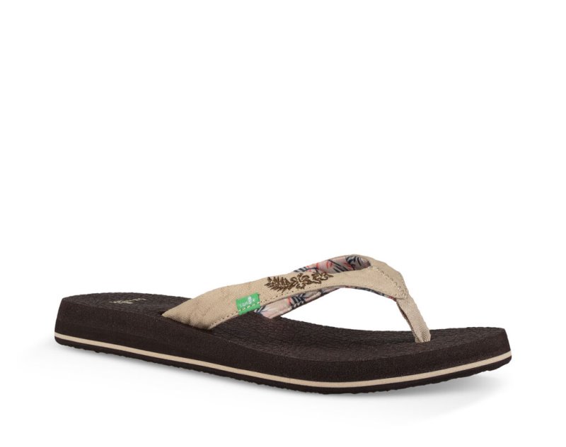 Women's Sanuk Yoga Paradise 2 Flip Flops Beige | 8207-GOUWR