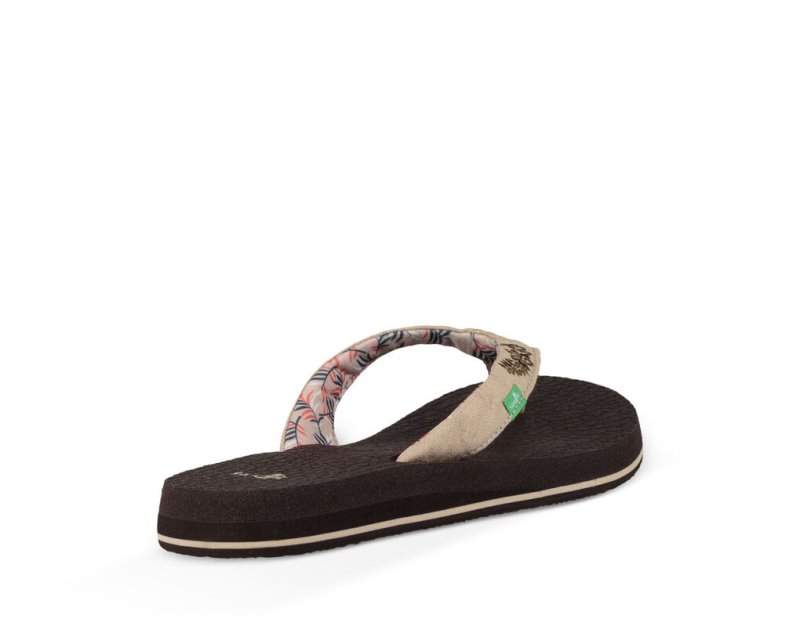 Women's Sanuk Yoga Paradise 2 Flip Flops Beige | 8207-GOUWR