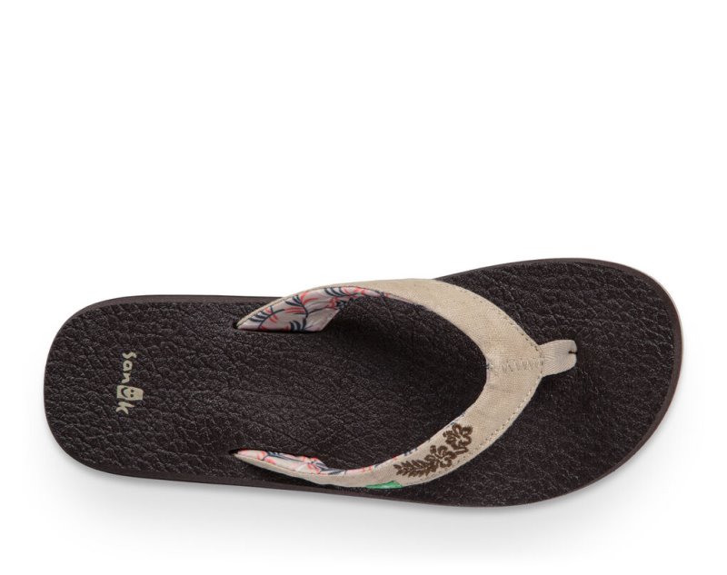 Women's Sanuk Yoga Paradise 2 Flip Flops Beige | 8207-GOUWR