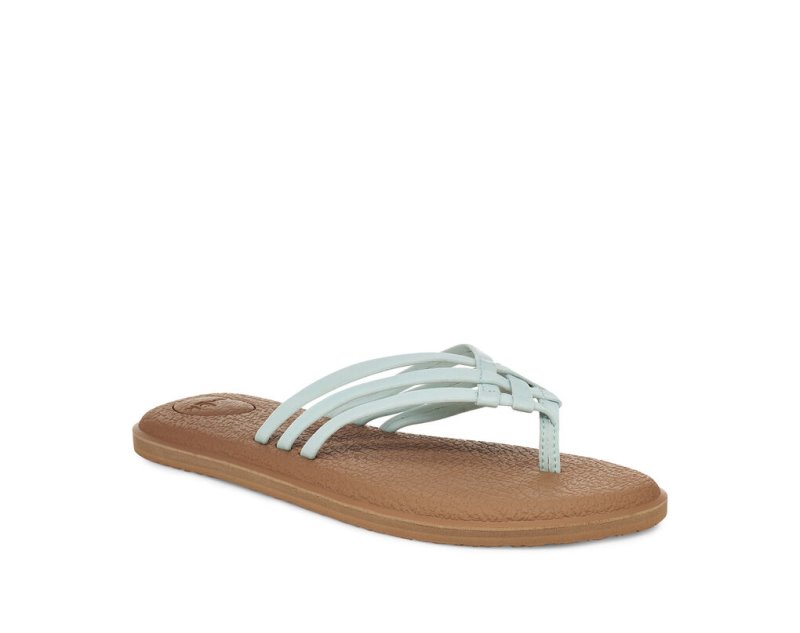 Women's Sanuk Yoga Salty Flip Flops Light Turquoise | 2930-RJYAS