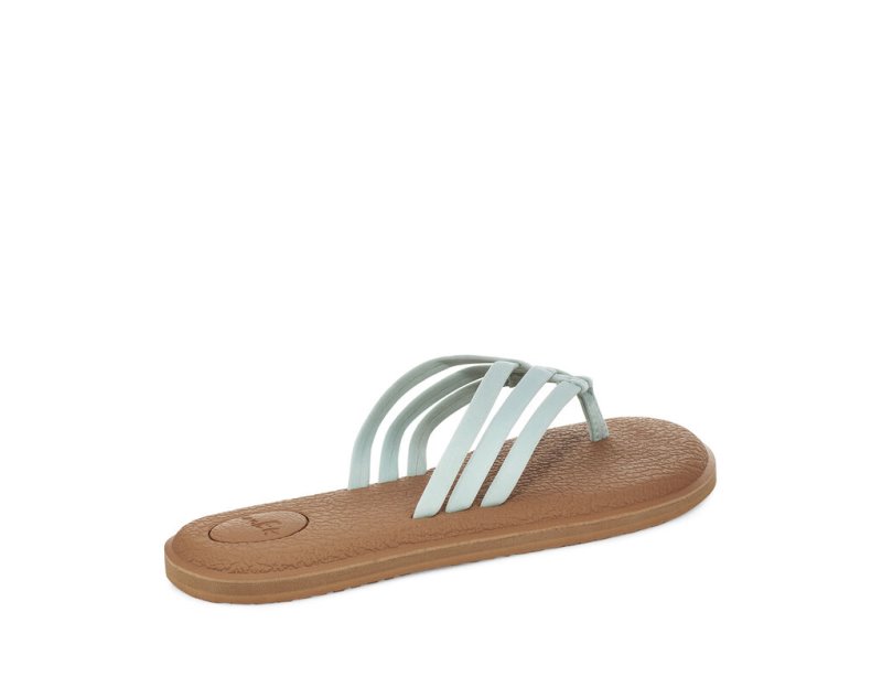 Women's Sanuk Yoga Salty Flip Flops Light Turquoise | 2930-RJYAS