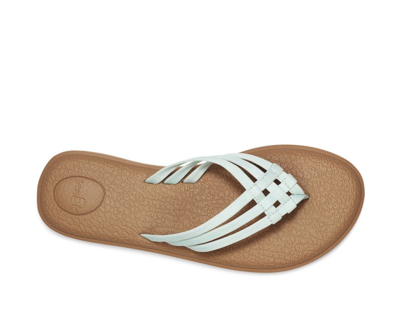 Women's Sanuk Yoga Salty Flip Flops Light Turquoise | 2930-RJYAS