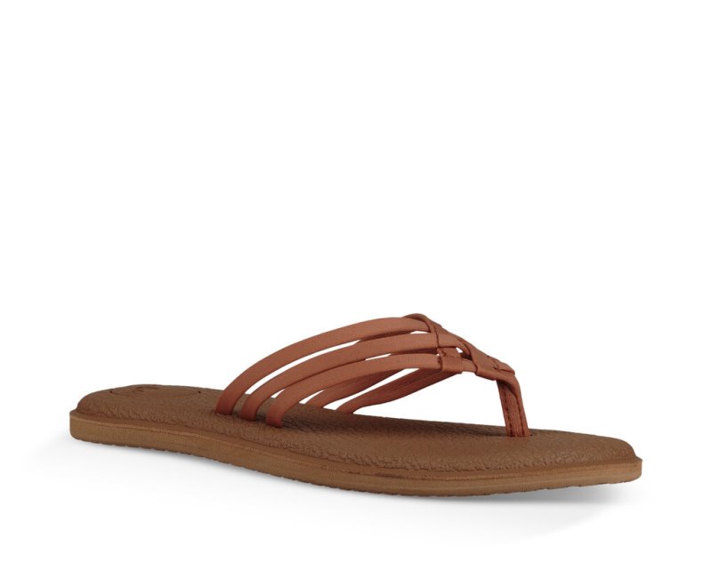 Women's Sanuk Yoga Salty Sandals Brown | 0891-PDGWI