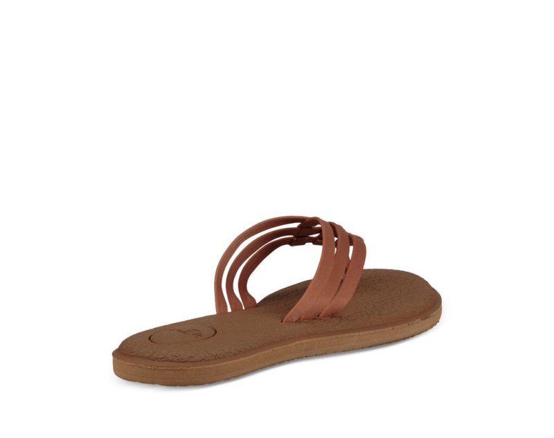 Women's Sanuk Yoga Salty Sandals Brown | 0891-PDGWI