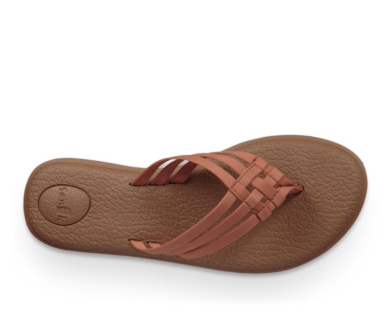 Women's Sanuk Yoga Salty Sandals Brown | 0891-PDGWI