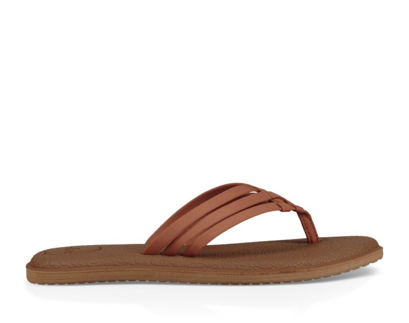 Women\'s Sanuk Yoga Salty Sandals Brown | 0891-PDGWI