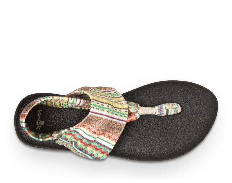 Women's Sanuk Yoga Sling 2 Prints Flip Flops Orange | 1425-HVLQG