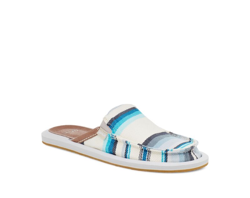 Women's Sanuk You Got My Back Blanket Sustainable Slip On Sidewalk Surfers Blue | 3496-OBNSC