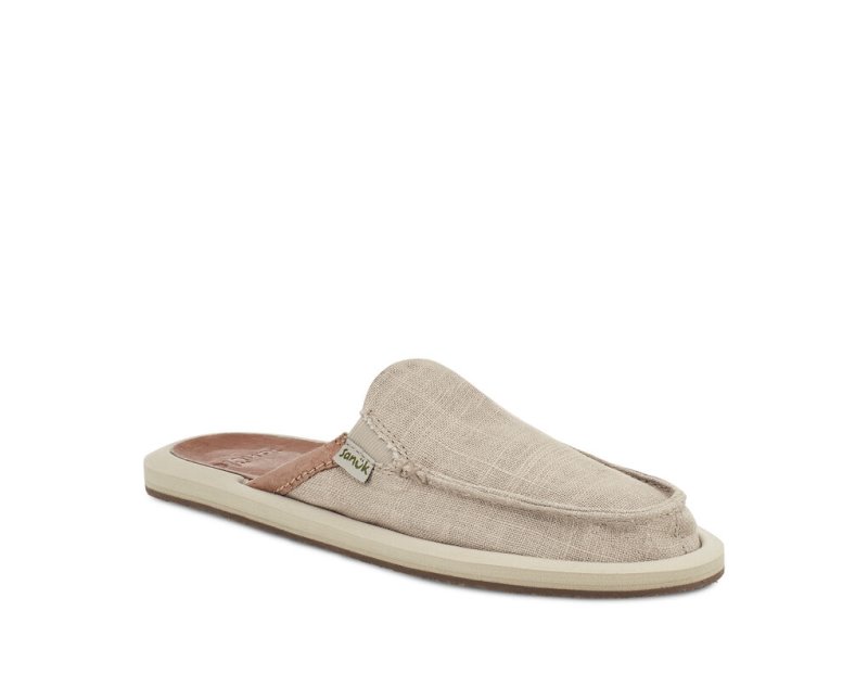 Women's Sanuk You Got My Back Hemp Slipper Shoes Beige | 0749-BDMZK