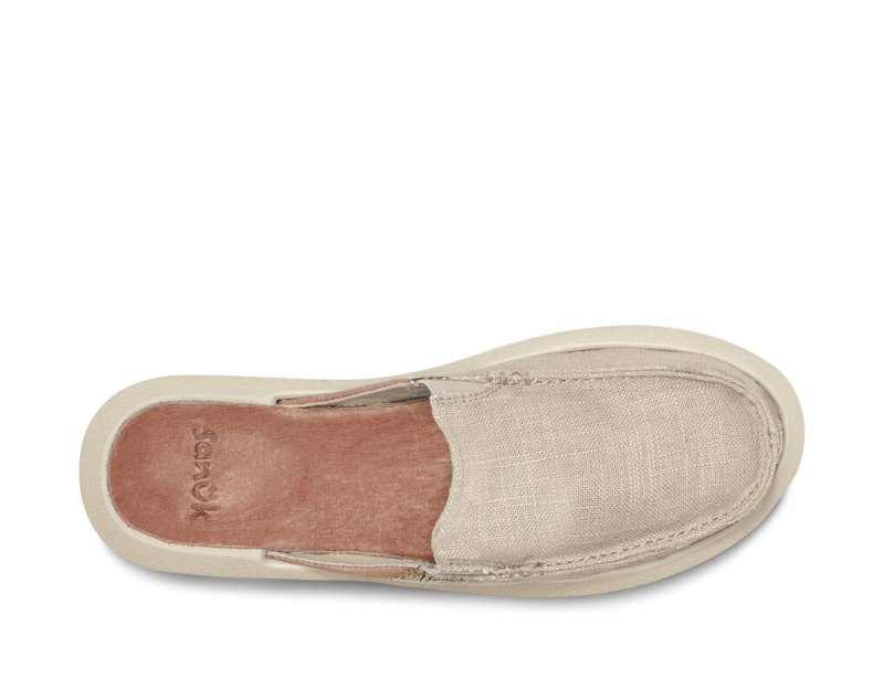 Women's Sanuk You Got My Back Hemp Slipper Shoes Beige | 0749-BDMZK