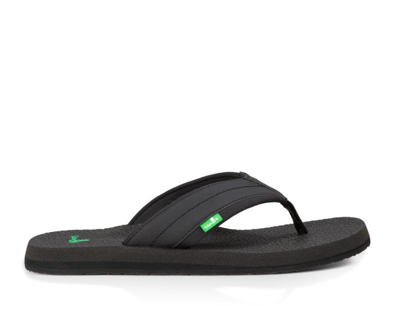 Men's Sanuk Beer Cozy 2 Flip Flops Black | 2970-KSBRM