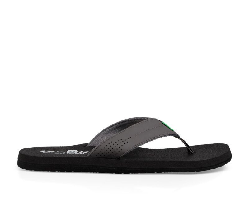 Men's Sanuk Beer Cozy Coaster Flip Flops Grey / Grey | 3526-JWSVE