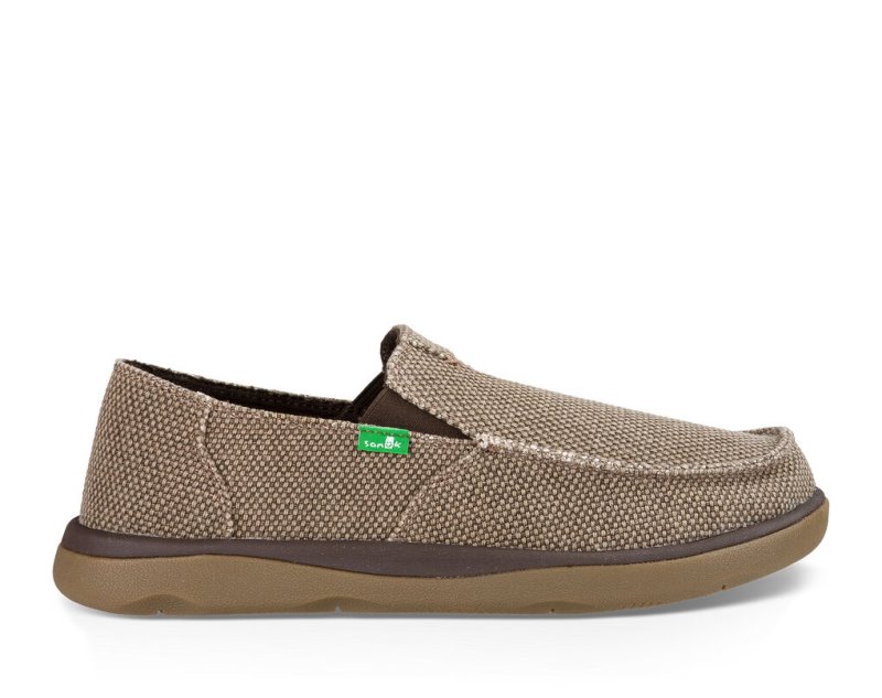 Men's Sanuk Vagabond Tripper Shoes Brown | 6517-VHLJY