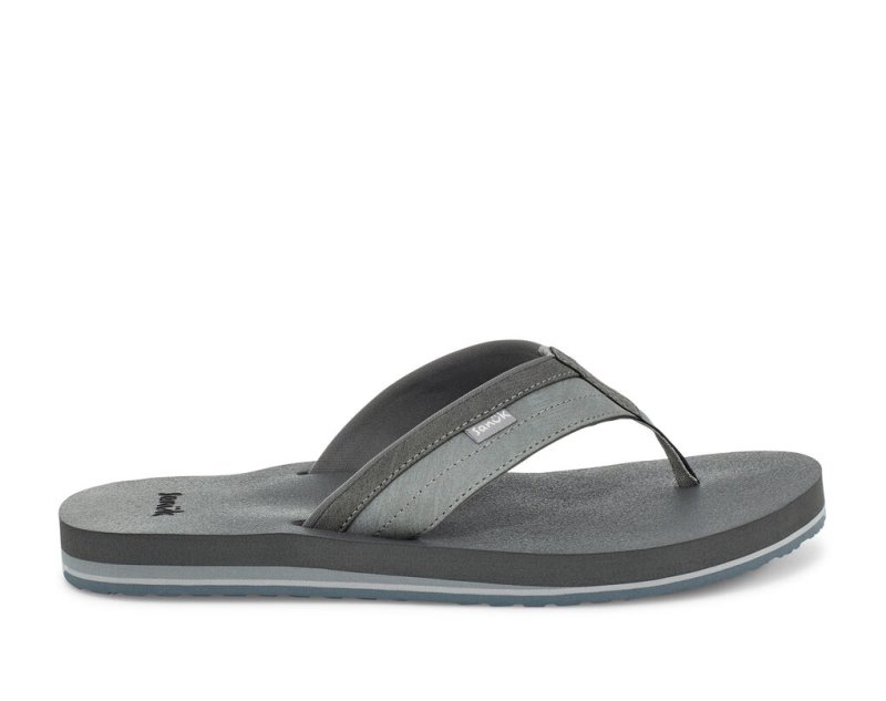 Men's Sanuk Ziggy Water Friendly Flip Flops Grey | 9385-TMPRF