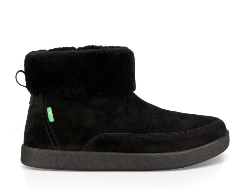 Women's Sanuk New Bootah Suede Boots Black | 2065-KJBIE