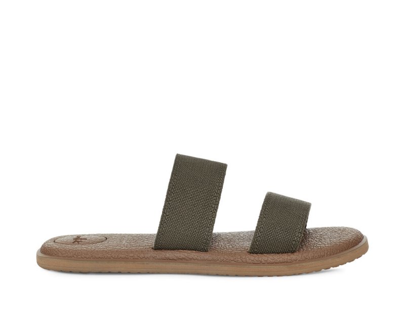 Women's Sanuk Yoga Gora Sandals Olive | 2804-SYDAF