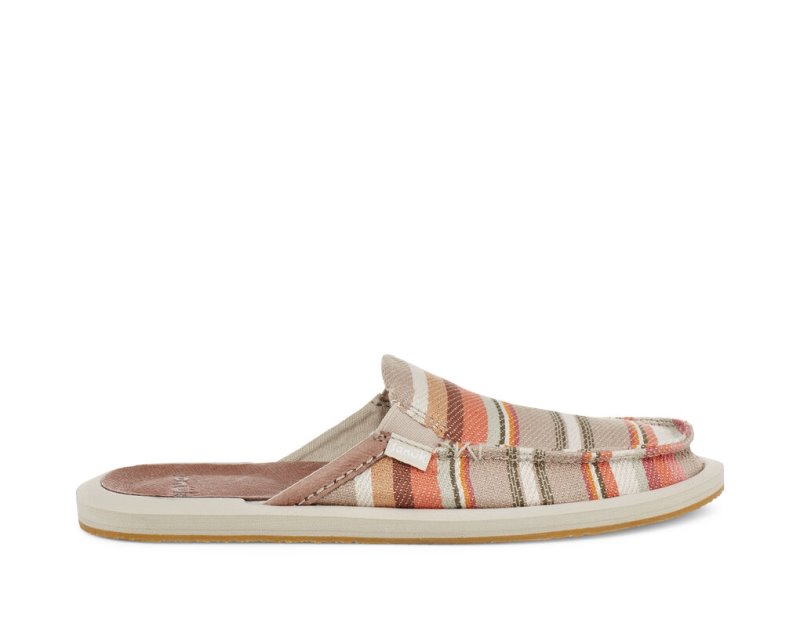 Women's Sanuk You Got My Back Blanket Sustainable Slip On Sandals Beige | 0798-VHQMF